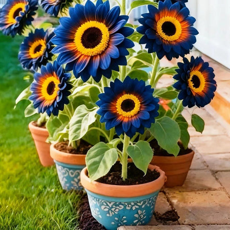 Blue Flame Sunflower Seeds + Organic Pot FREE